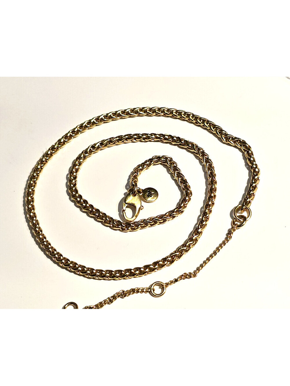 Madewell Gold Tone 3mm Foxtail Chain necklace Adjustable 16"-19"